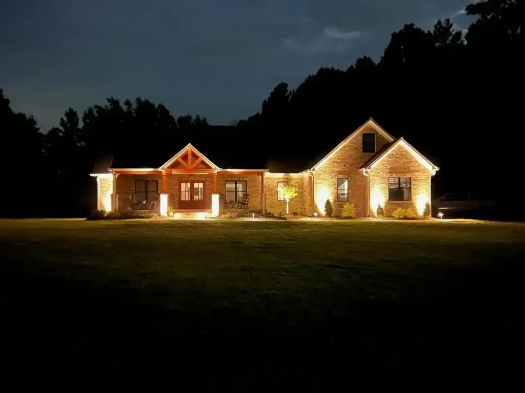Outdoor landscape lighting installation