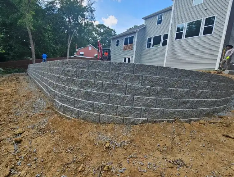 Retaining wall installation