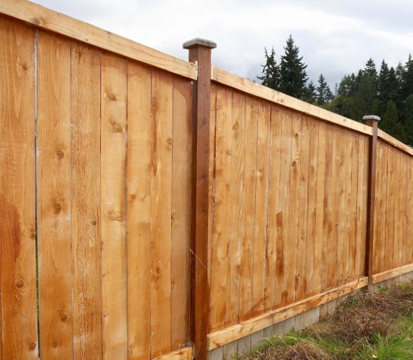 Wood fence installation